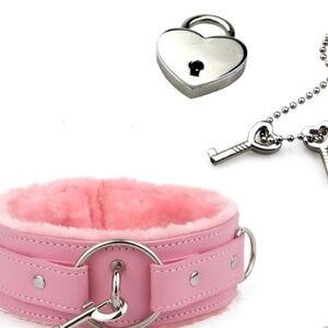 Pink Fuzzy Goth Collar